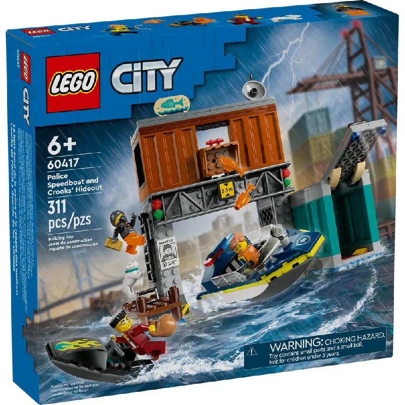 LEGO® City Police Speedboat and Crooks’ Hideout 60417